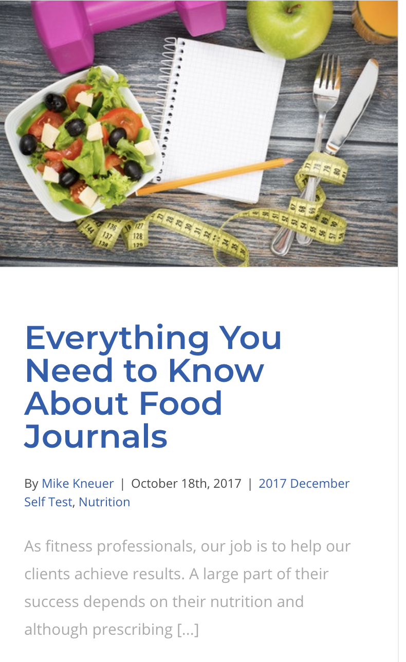 mike kneuer food journal 